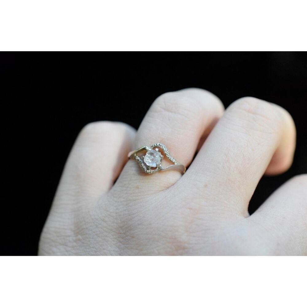 Alternative Diamond Engagement Ring Size 7 14k Solid Gold